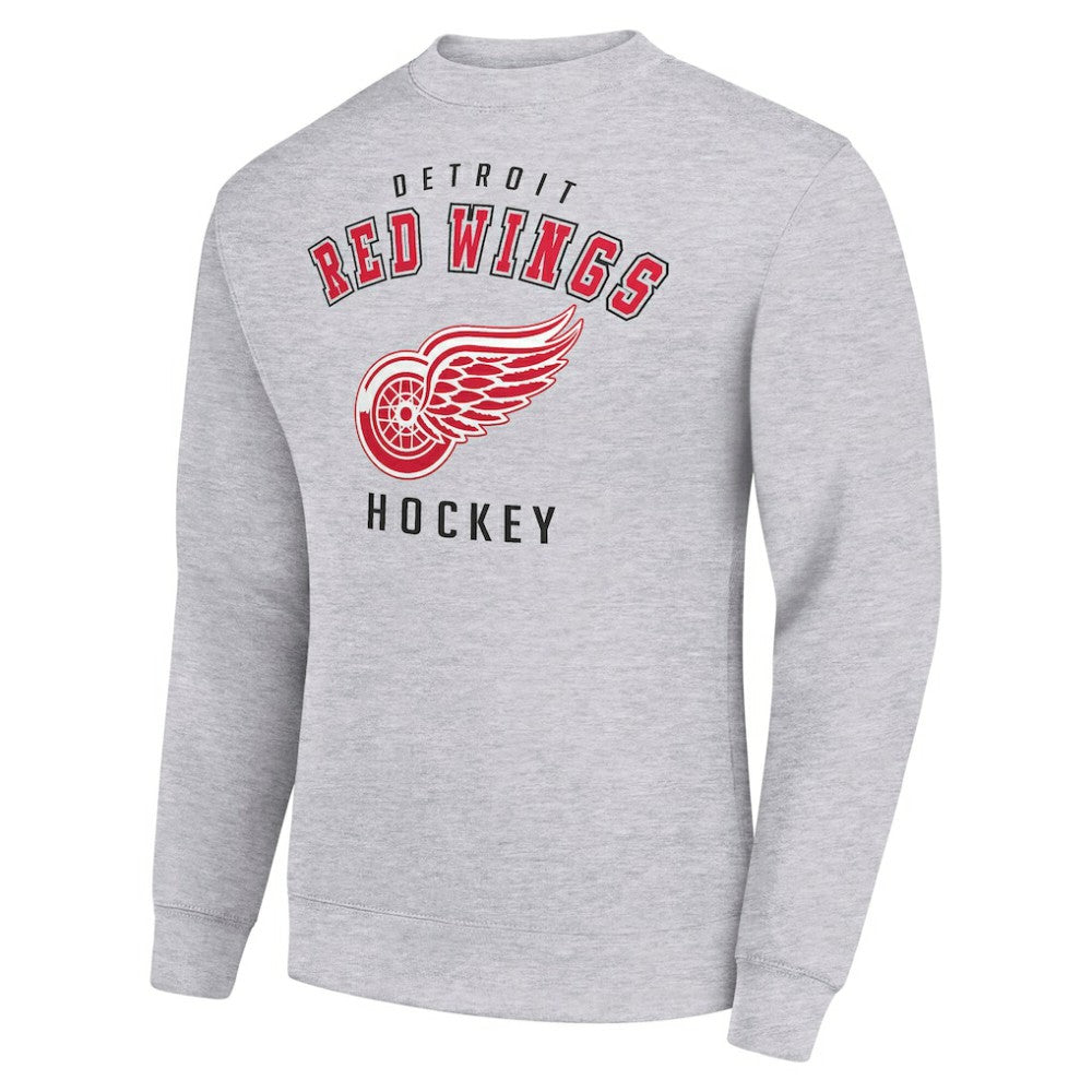 Detroit Red Wings Men's Starter Team Logo Fleece Pullover Sweatshirt - Heather Gray - NHL