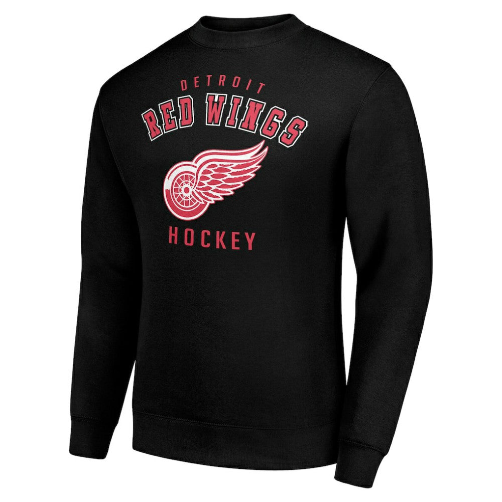 Detroit Red Wings Men's Starter Team Logo Fleece Pullover Sweatshirt - Black - NHL
