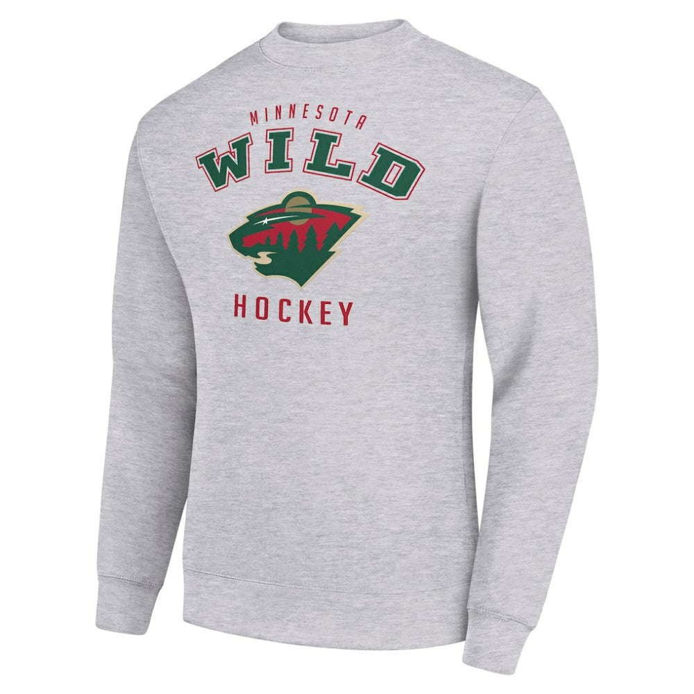 Minnesota Wild Men's Starter Team Logo Fleece Pullover Sweatshirt - Heather Gray - NHL