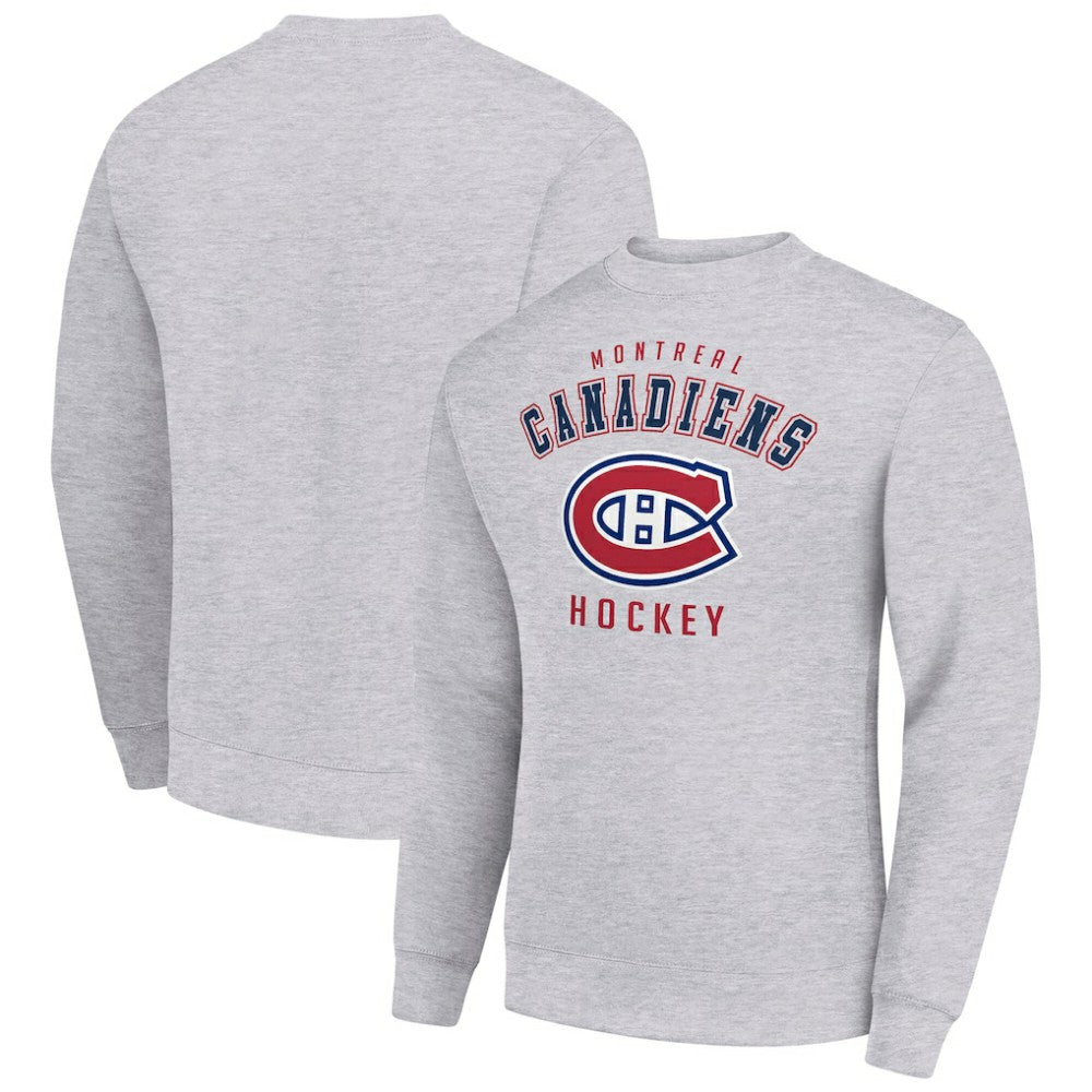 Montreal Canadiens Men's Starter Team Logo Fleece Pullover Sweatshirt - Heather Gray - NHL