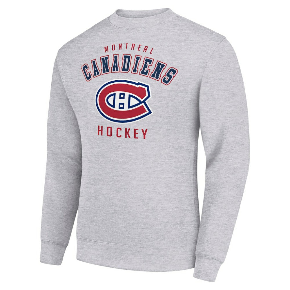 Montreal Canadiens Men's Starter Team Logo Fleece Pullover Sweatshirt - Heather Gray - NHL
