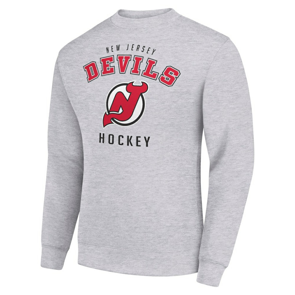 New Jersey Devils Men's Starter Team Logo Fleece Pullover Sweatshirt - Heather Gray - NHL