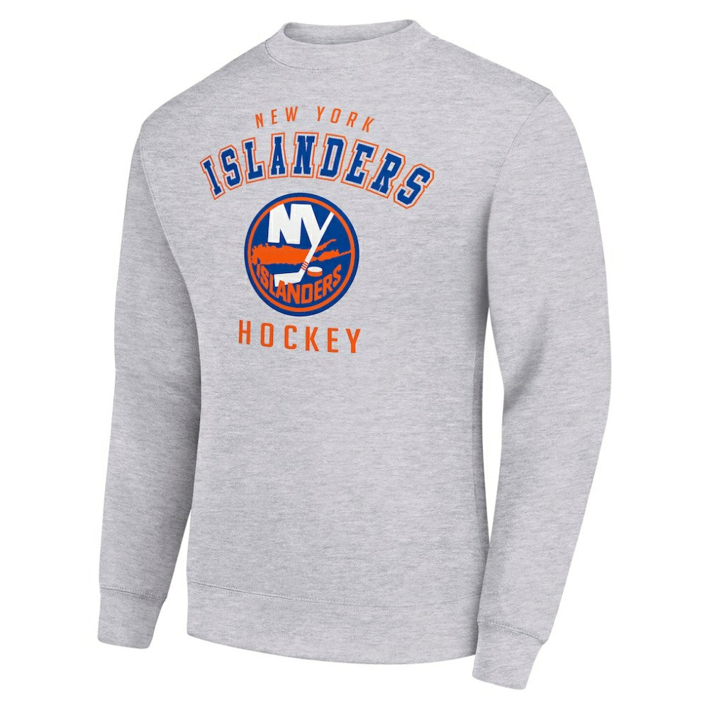 New York Islanders Men's Starter Team Logo Fleece Pullover Sweatshirt - Heather Gray - NHL