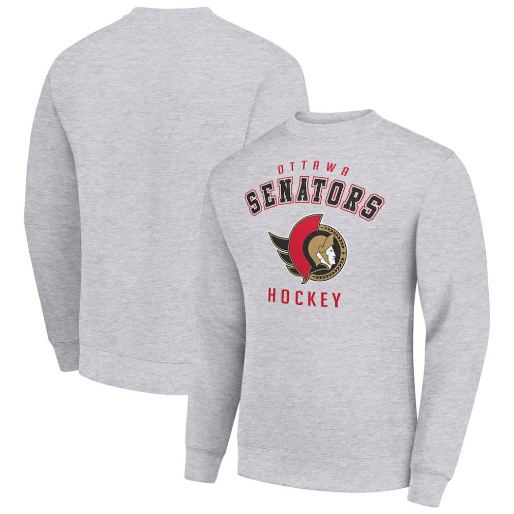 Ottawa Senators Men's Starter Team Logo Fleece Pullover Sweatshirt - Heather Gray - NHL