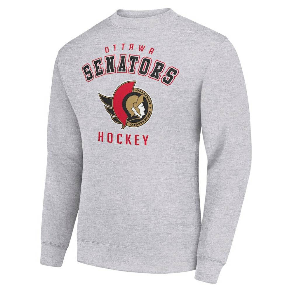 Ottawa Senators Men's Starter Team Logo Fleece Pullover Sweatshirt - Heather Gray - NHL