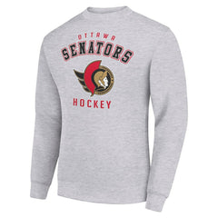 Ottawa Senators Men's Starter Team Logo Fleece Pullover Sweatshirt - Heather Gray - NHL