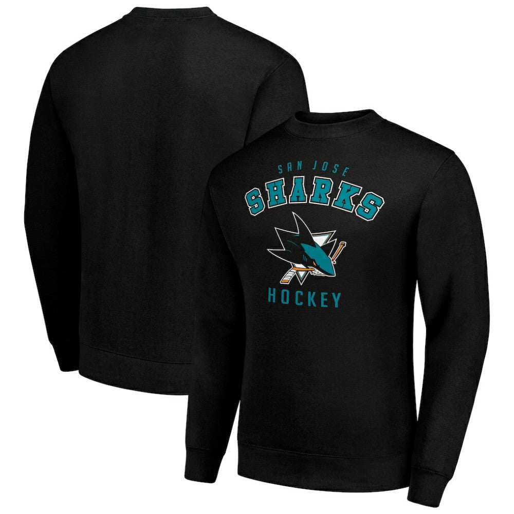 San Jose Sharks Men's Starter Team Logo Fleece Pullover Sweatshirt - Black - NHL