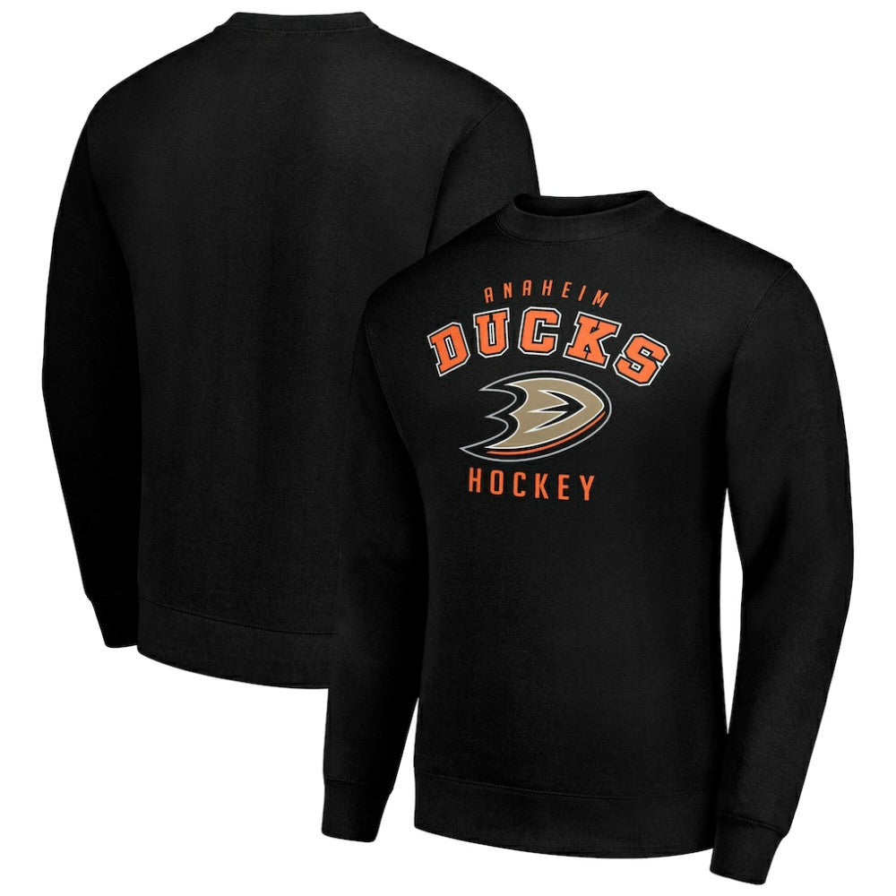 Anaheim Ducks Men's Starter Team Logo Fleece Pullover Sweatshirt - Black - NHL