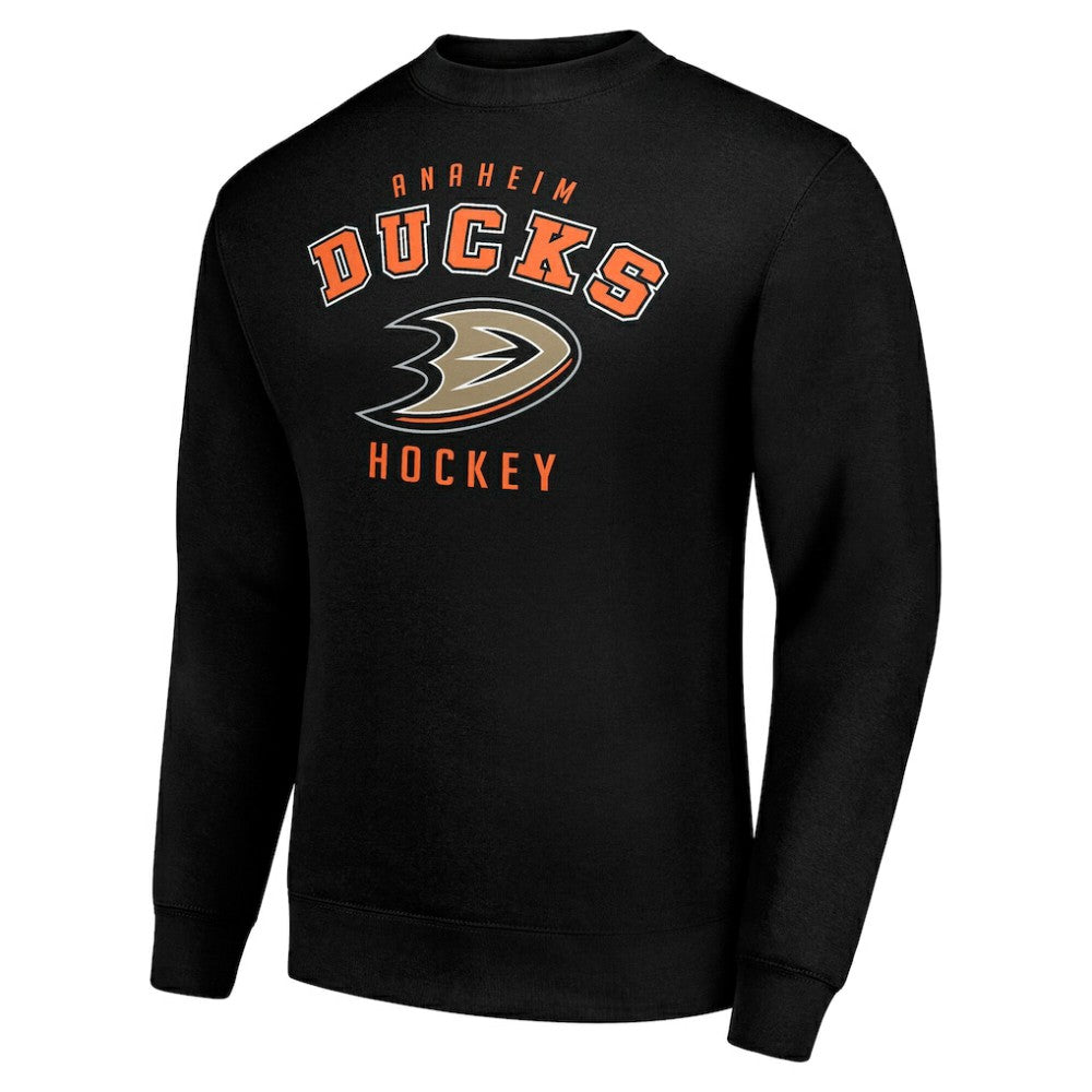 Anaheim Ducks Men's Starter Team Logo Fleece Pullover Sweatshirt - Black - NHL
