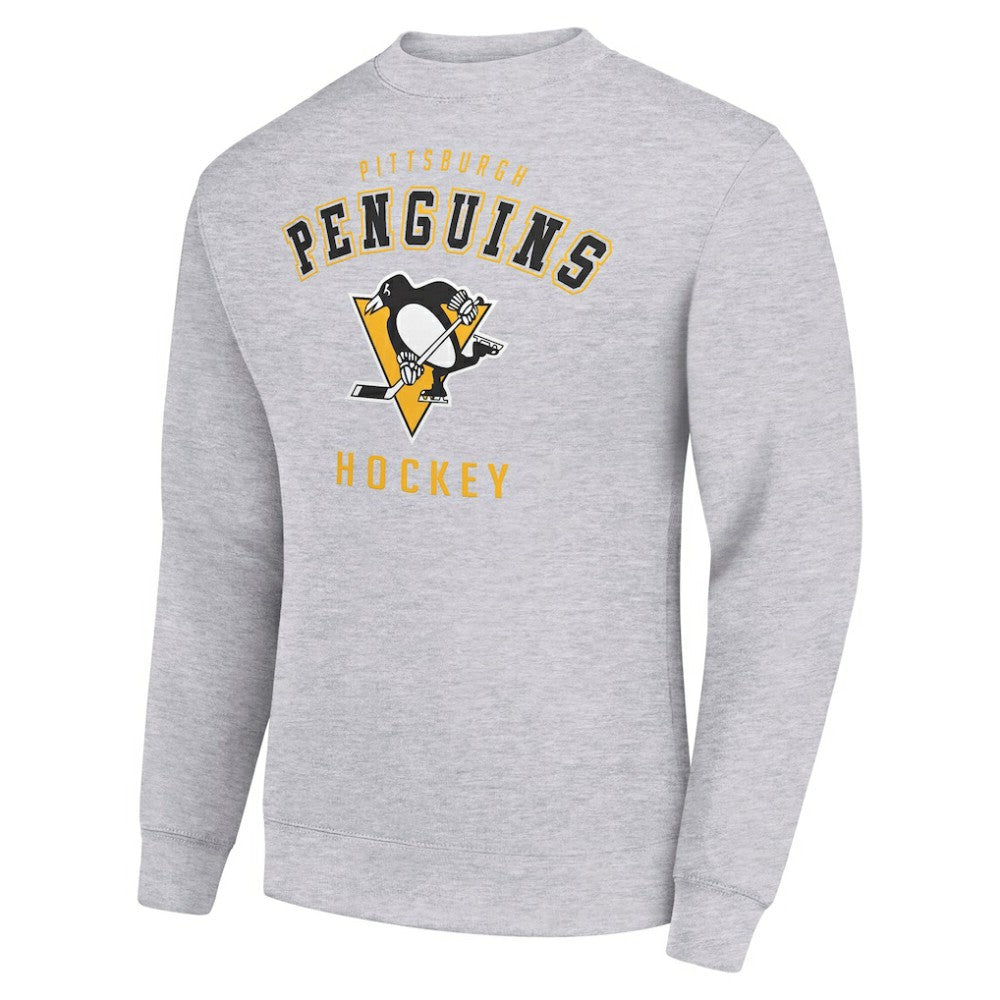 Pittsburgh Penguins Men's Starter Team Logo Fleece Pullover Sweatshirt - Heather Gray - NHL