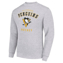 Pittsburgh Penguins Men's Starter Team Logo Fleece Pullover Sweatshirt - Heather Gray - NHL