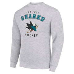 San Jose Sharks Men's Starter Team Logo Fleece Pullover Sweatshirt - Heather Gray - NHL