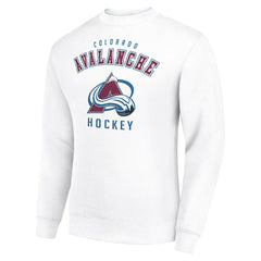 Colorado Avalanche Men's Starter Team Logo Fleece Pullover Sweatshirt - White - NHL