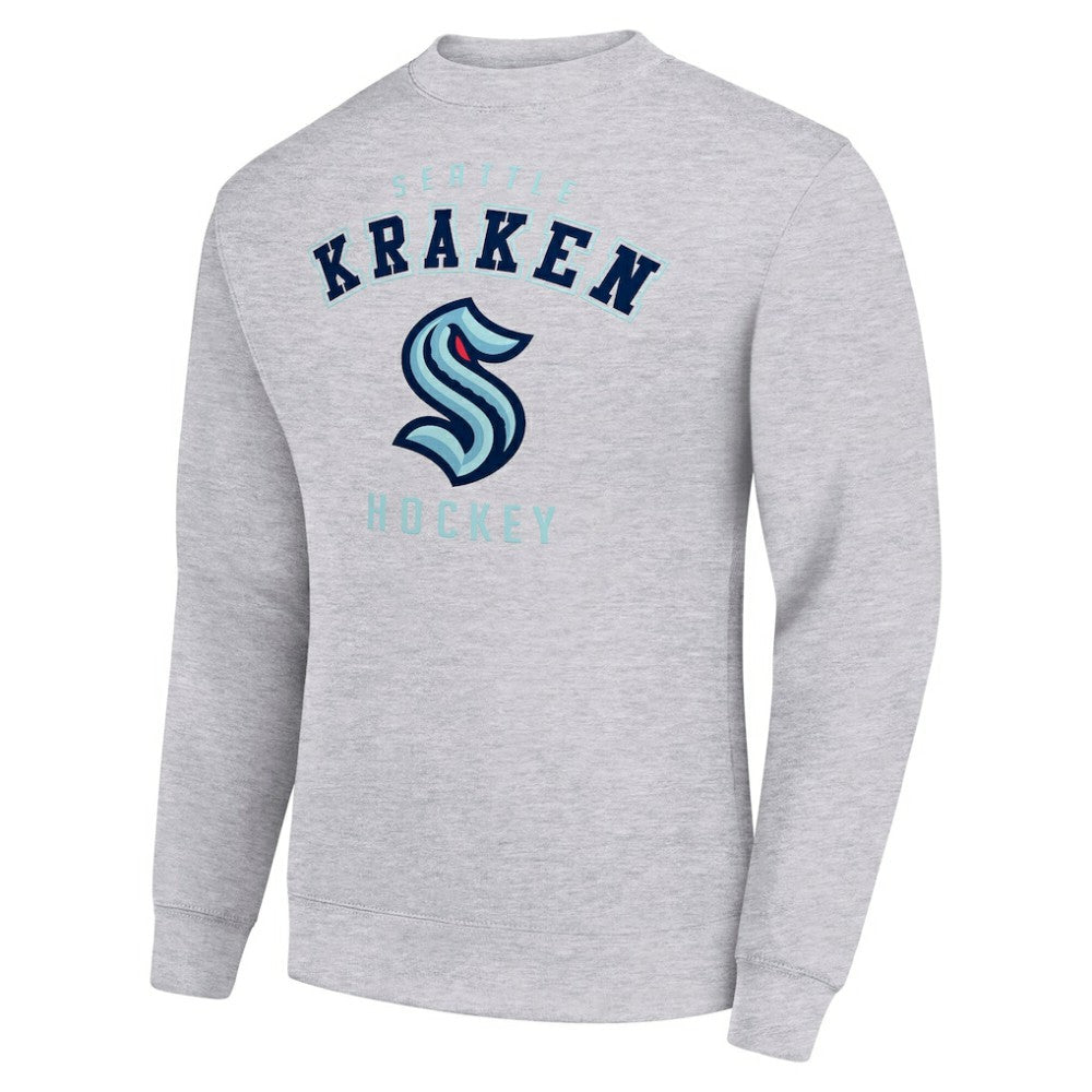 Seattle Kraken Men's Starter Team Logo Fleece Pullover Sweatshirt - Heather Gray - NHL