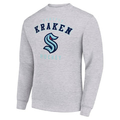 Seattle Kraken Men's Starter Team Logo Fleece Pullover Sweatshirt - Heather Gray - NHL