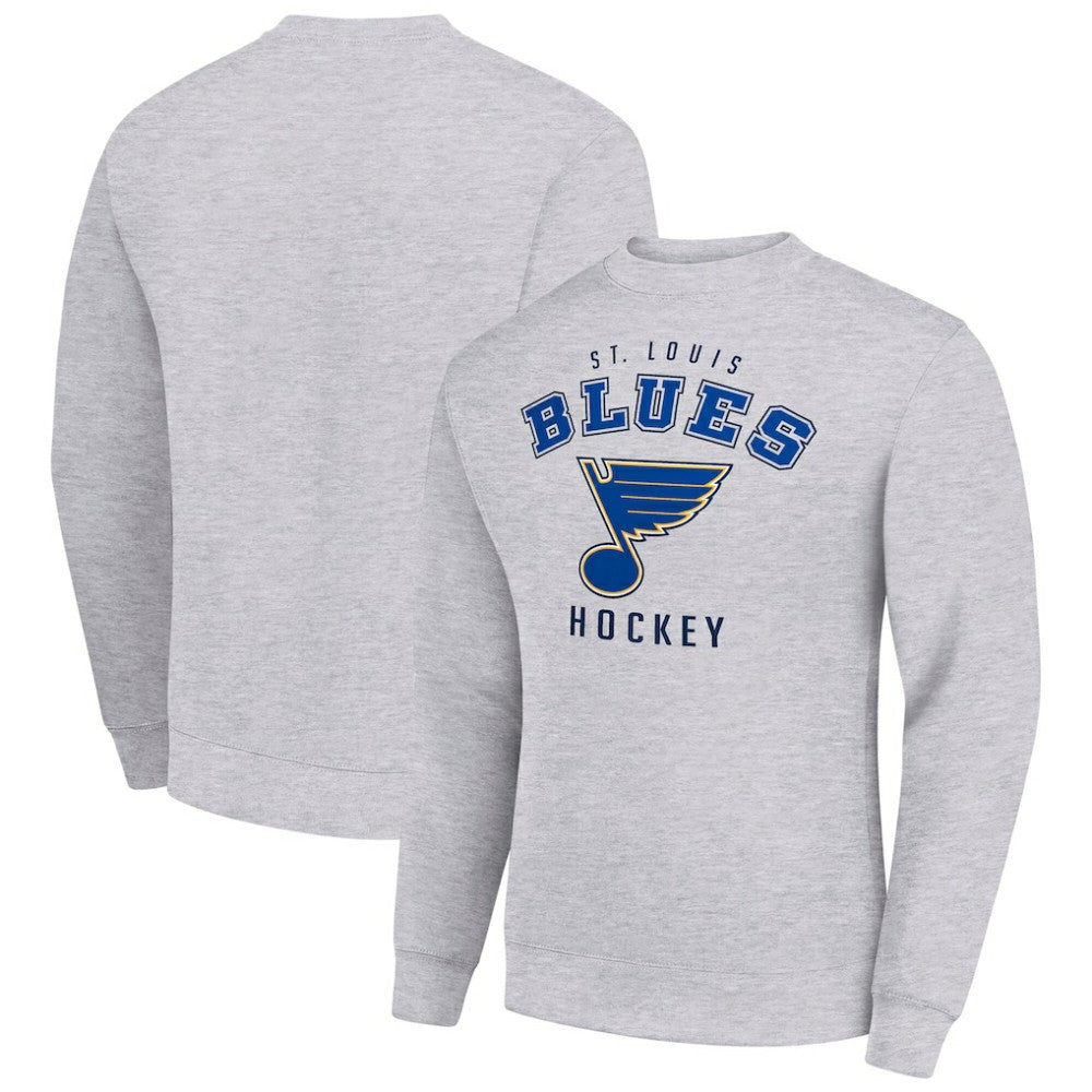 St. Louis Blues Men's Starter Team Logo Fleece Pullover Sweatshirt - Heather Gray - NHL