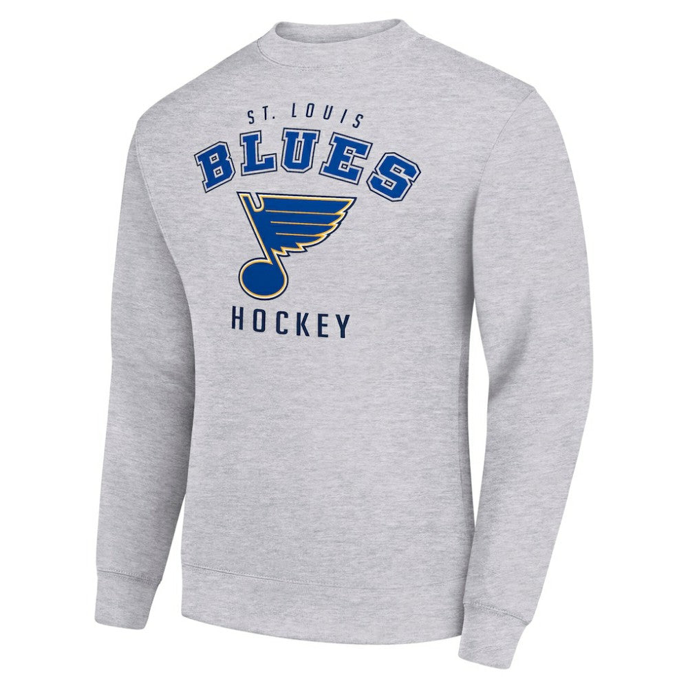 St. Louis Blues Men's Starter Team Logo Fleece Pullover Sweatshirt - Heather Gray - NHL