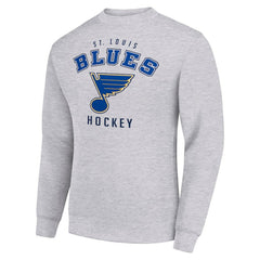 St. Louis Blues Men's Starter Team Logo Fleece Pullover Sweatshirt - Heather Gray - NHL