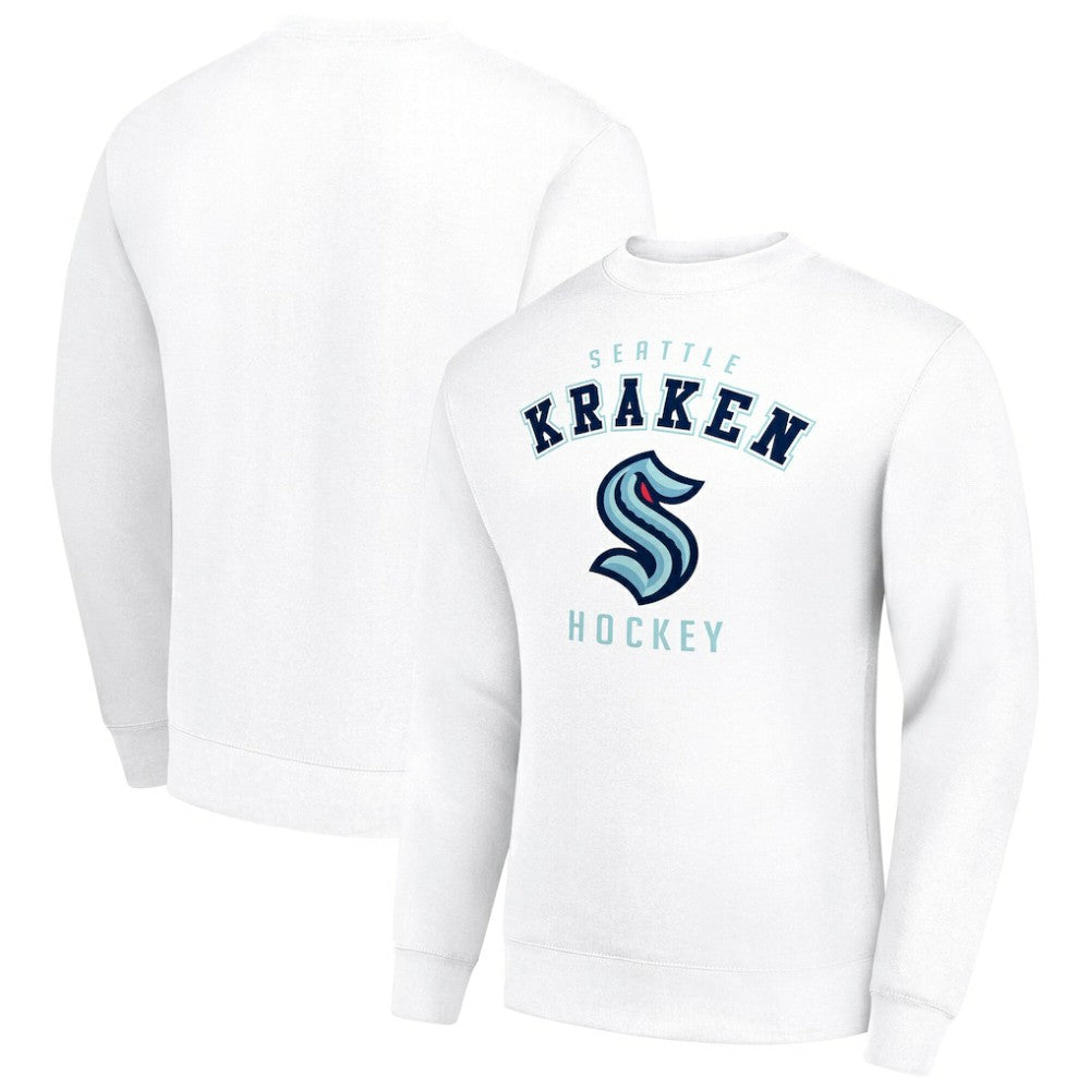 Seattle Kraken Men's Starter Team Logo Fleece Pullover Sweatshirt - White - NHL