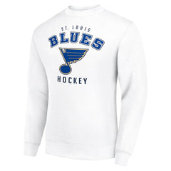 St. Louis Blues Men's Starter Team Logo Fleece Pullover Sweatshirt - White - NHL