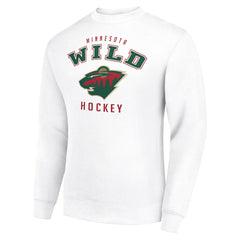 Minnesota Wild Men's Starter Team Logo Fleece Pullover Sweatshirt - White - NHL