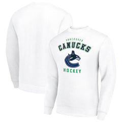 Vancouver Canucks Men's Starter Team Logo Fleece Pullover Sweatshirt - White - NHL