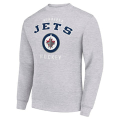 Winnipeg Jets Men's Starter Team Logo Fleece Pullover Sweatshirt - Heather Gray - NHL