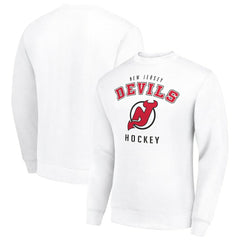 New Jersey Devils Men's Starter Team Logo Fleece Pullover Sweatshirt - White - NHL