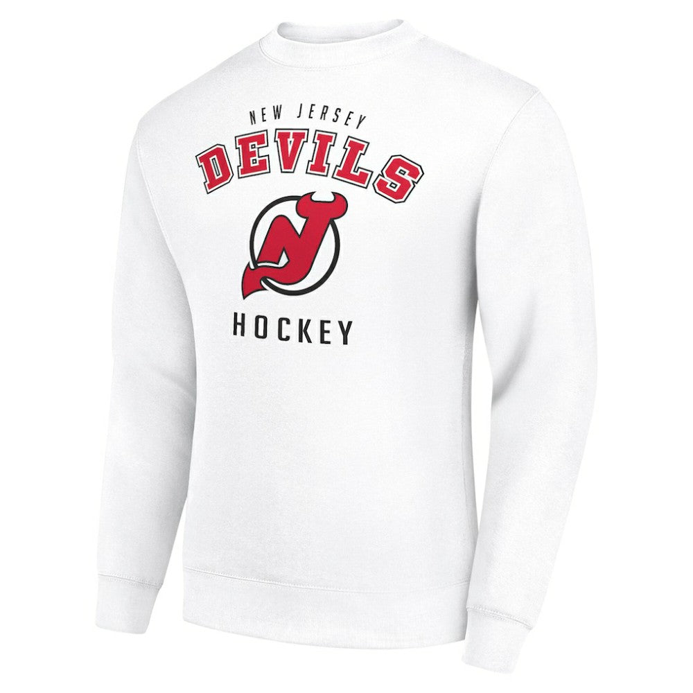 New Jersey Devils Men's Starter Team Logo Fleece Pullover Sweatshirt - White - NHL