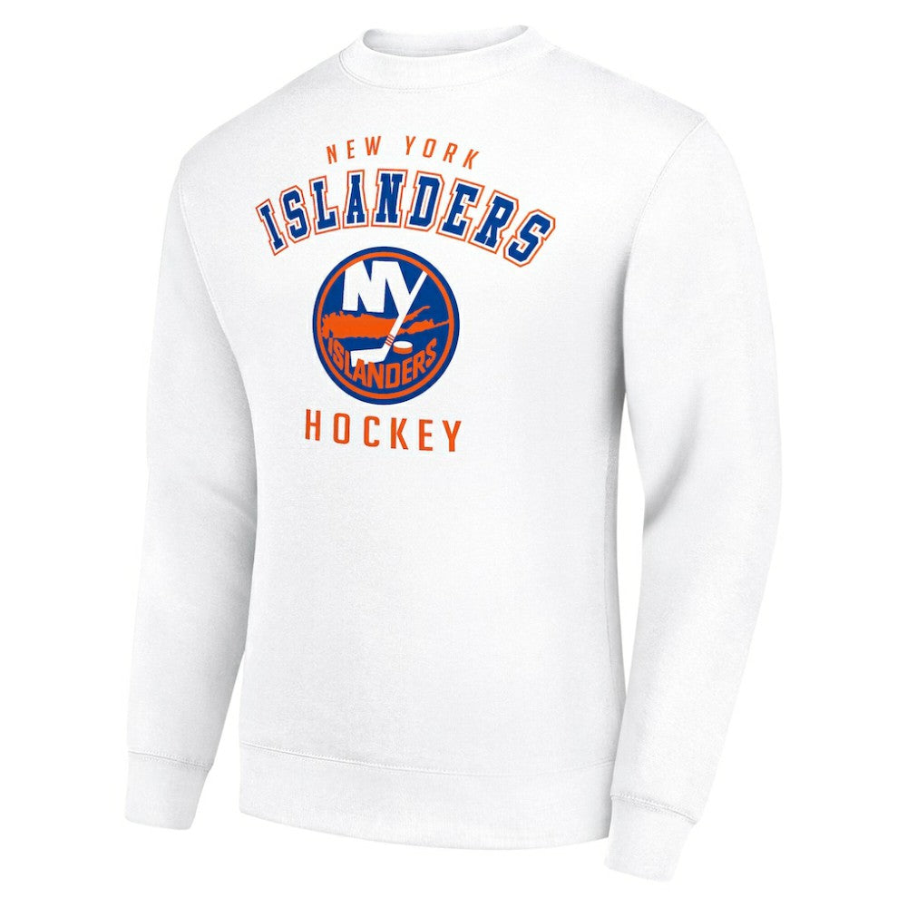 New York Islanders Men's Starter Team Logo Fleece Pullover Sweatshirt - White - NHL