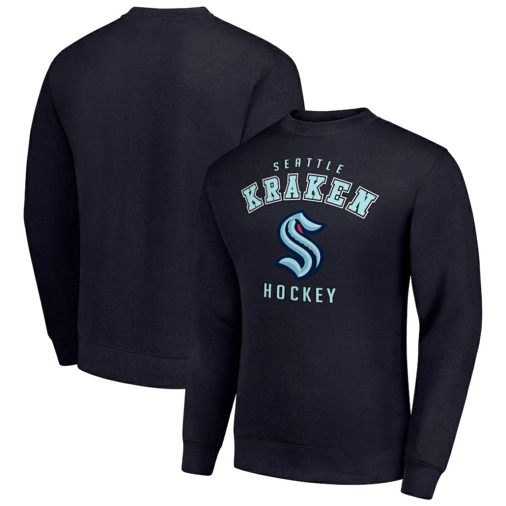 Seattle Kraken Men's Starter Team Logo Fleece Pullover Sweatshirt - Navy - NHL