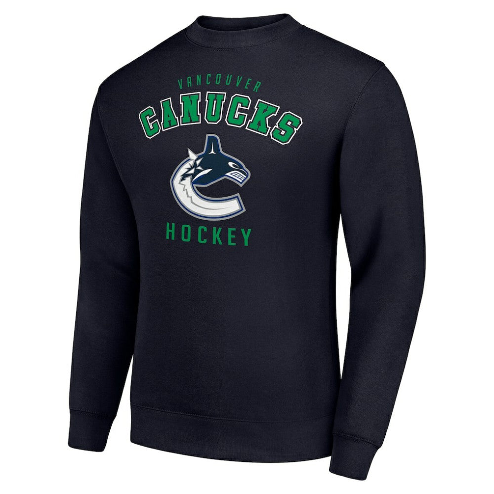 Vancouver Canucks Men's Starter Team Logo Fleece Pullover Sweatshirt - Navy - NHL