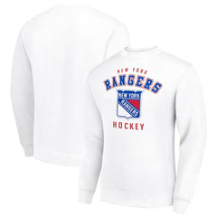 New York Rangers Men's Starter Team Logo Fleece Pullover Sweatshirt - White - NHL