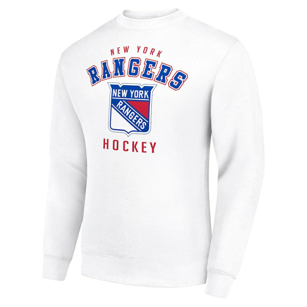 New York Rangers Men's Starter Team Logo Fleece Pullover Sweatshirt - White - NHL