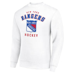 New York Rangers Men's Starter Team Logo Fleece Pullover Sweatshirt - White - NHL