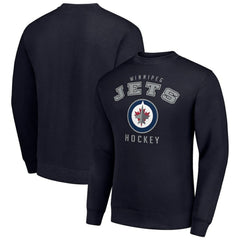 Winnipeg Jets Men's Starter Team Logo Fleece Pullover Sweatshirt - Navy - NHL