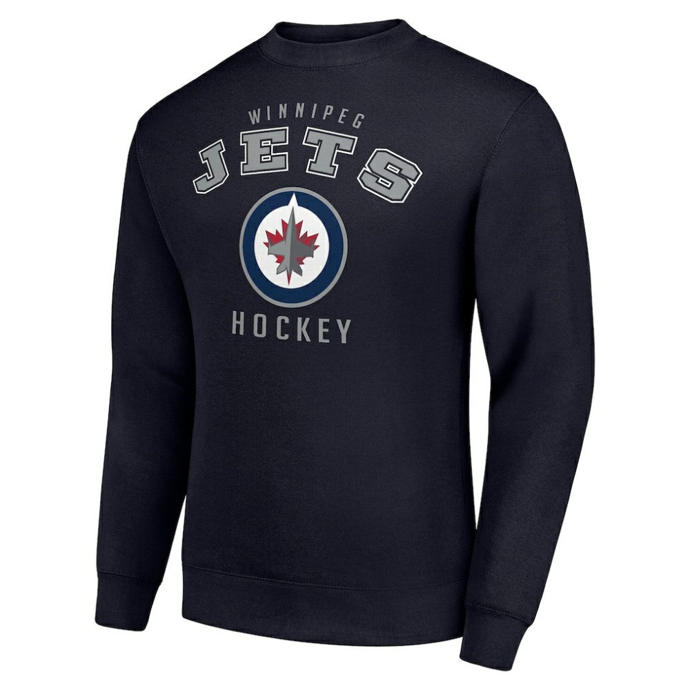 Winnipeg Jets Men's Starter Team Logo Fleece Pullover Sweatshirt - Navy - NHL