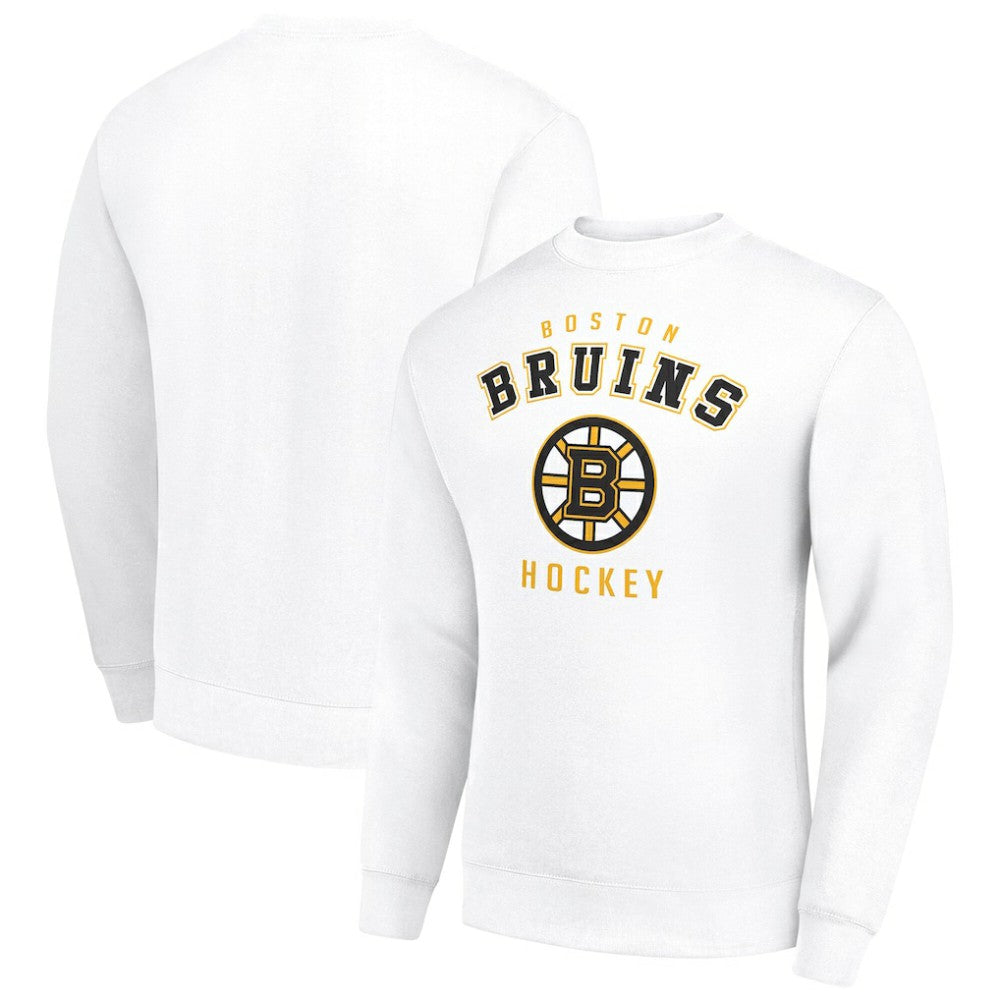 Boston Bruins Men's Starter Team Logo Fleece Pullover Sweatshirt - White - NHL