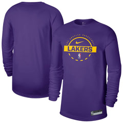 Los Angeles Lakers 2025/26 On-Court Flare Dri-FIT Practice Long Sleeve Tri-Blend T-Shirt Purple - NBA