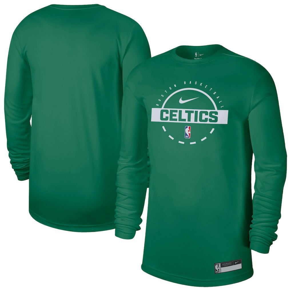 Boston Celtics 2025/26 On-Court Flare Dri-FIT Practice Long Sleeve Tri-Blend T-Shirt Kelly Green - NBA