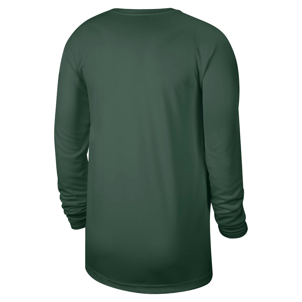 Milwaukee Bucks 2025/26 On-Court Flare Dri-FIT Practice Long Sleeve Tri-Blend T-Shirt Hunter Green - NBA