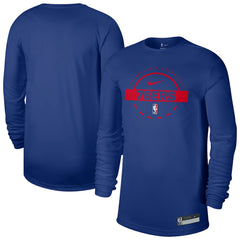 Philadelphia 76ers 2025/26 On-Court Flare Dri-FIT Practice Long Sleeve Tri-Blend T-Shirt Royal - NBA