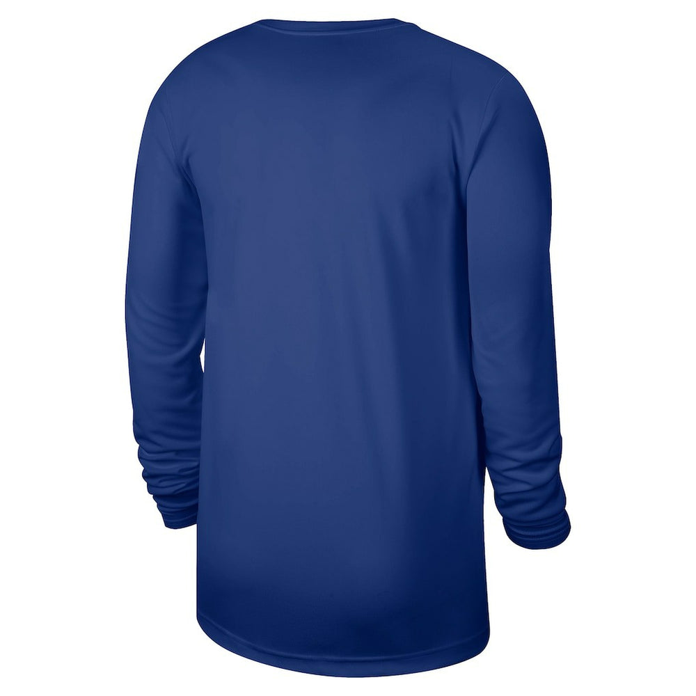 New York Knicks 2025/26 On-Court Flare Dri-FIT Practice Long Sleeve Tri-Blend T-Shirt Blue - NBA