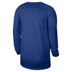 New York Knicks 2025/26 On-Court Flare Dri-FIT Practice Long Sleeve Tri-Blend T-Shirt Blue - NBA