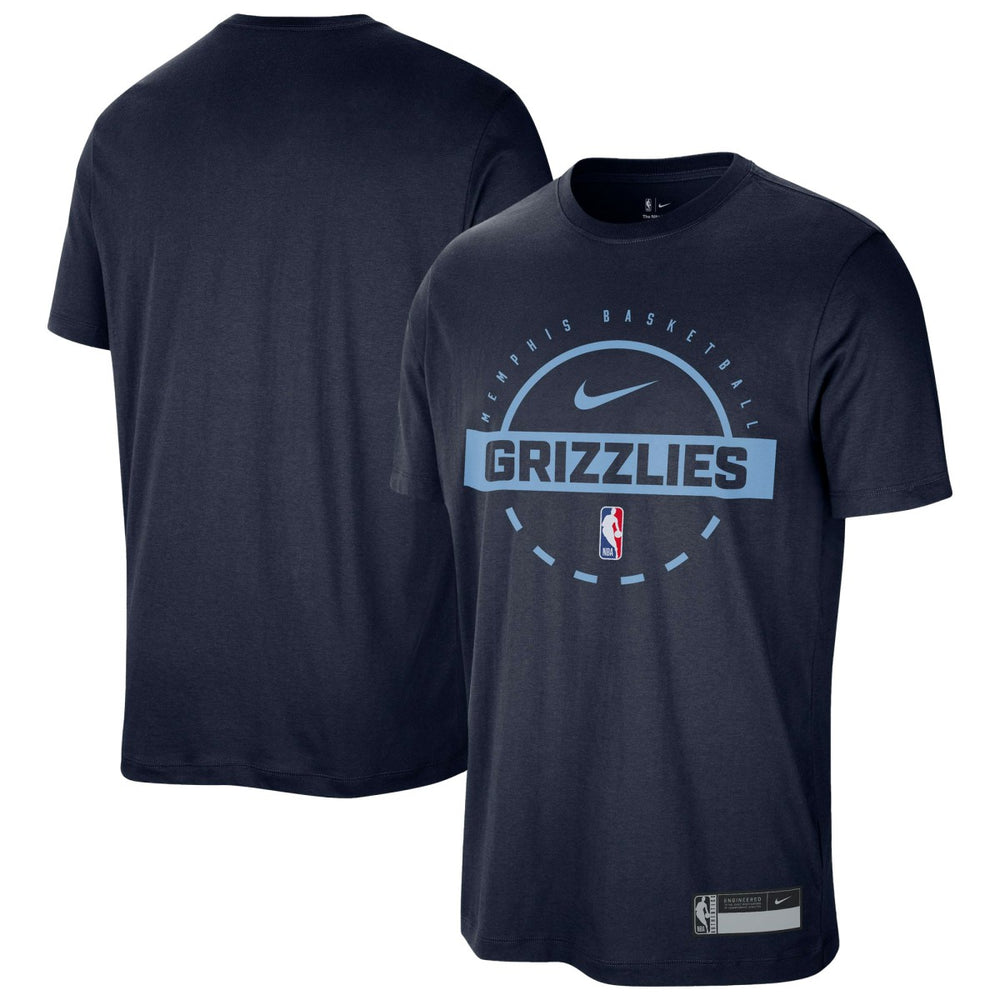 Memphis Grizzlies 2025/26 On-Court Flare Performance Practice T-Shirt Navy - NBA