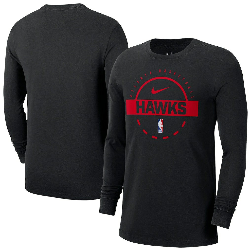 Atlanta Hawks Authentic Long Sleeve Practice T-Shirt Black - NBA