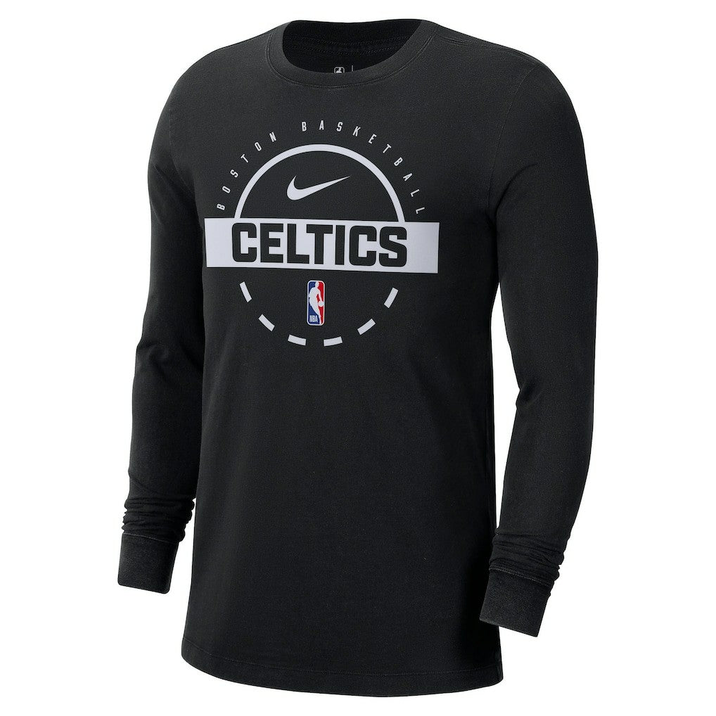 Boston Celtics Authentic Long Sleeve Practice T-Shirt Black - NBA
