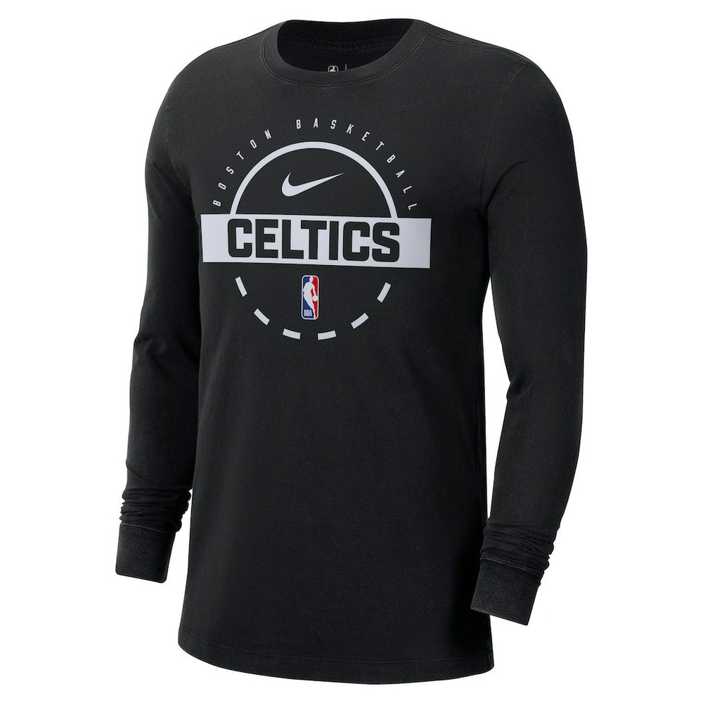 Boston Celtics Authentic Long Sleeve Practice T-Shirt Black - NBA