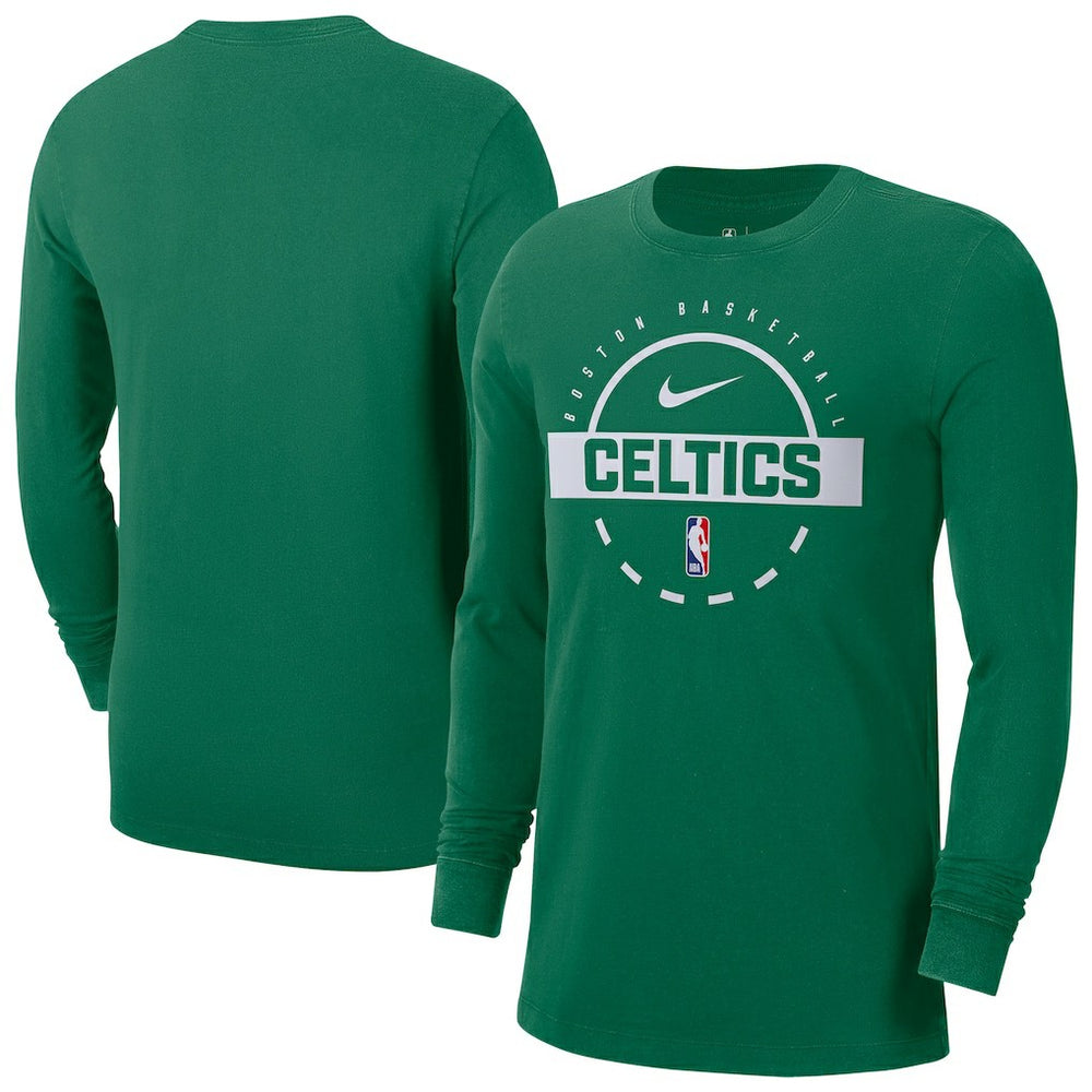 Boston Celtics Authentic Long Sleeve Practice T-Shirt Kelly Green - NBA