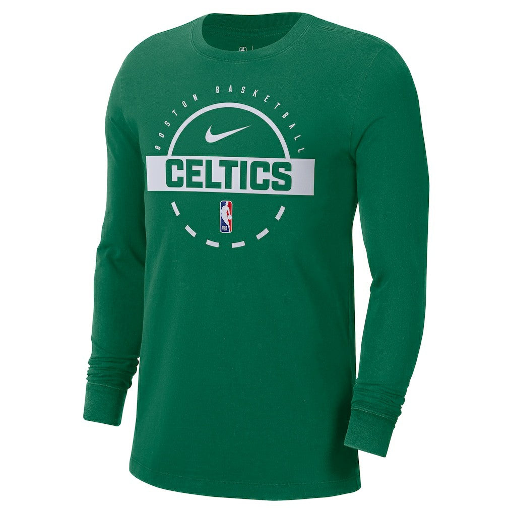 Boston Celtics Authentic Long Sleeve Practice T-Shirt Kelly Green - NBA